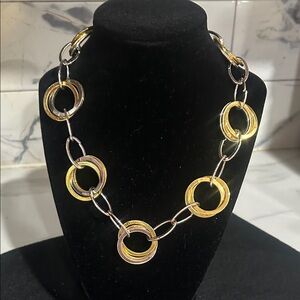 Elegant Gold and Silver Link Necklace